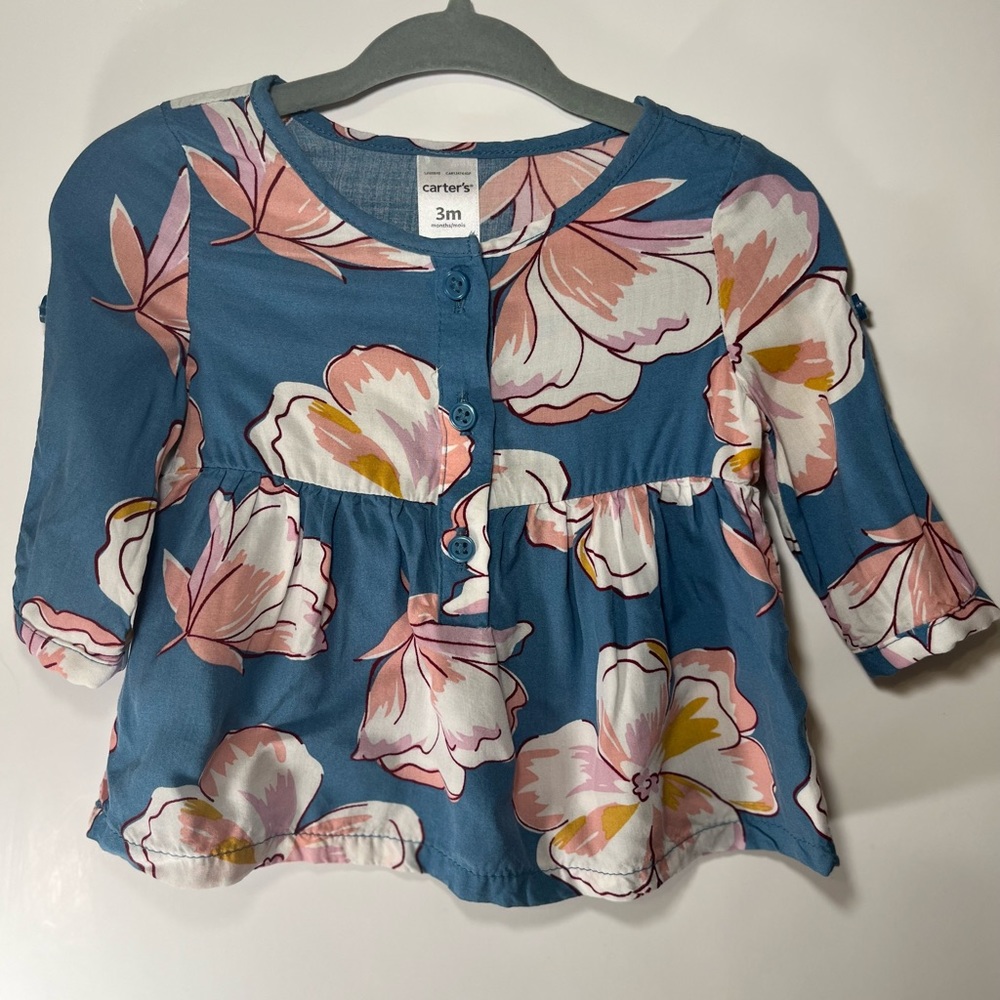 Carter’s blue /ivory top for 3m